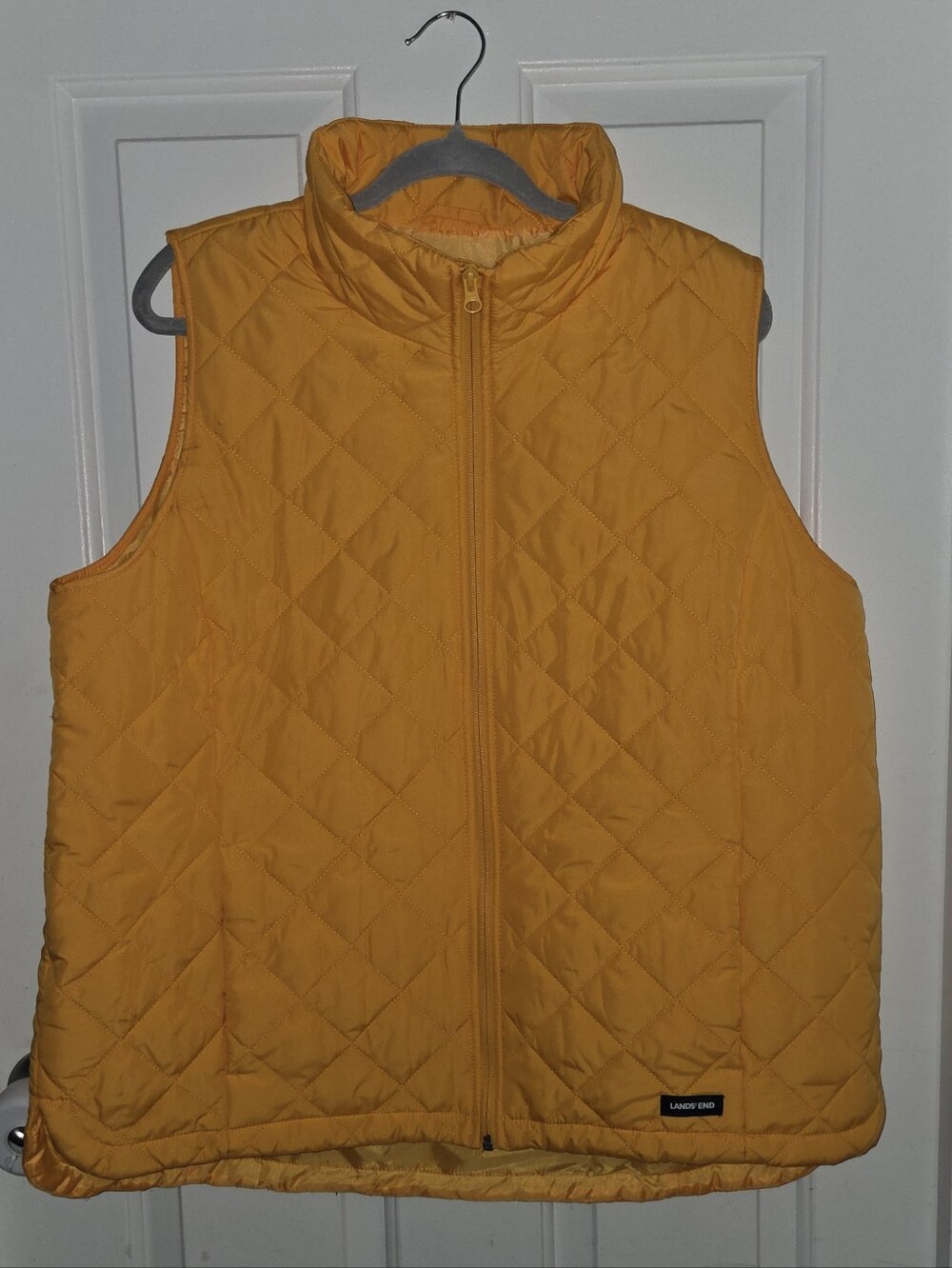 Lands' End Womens' Quilted Yellow Puffer Vest